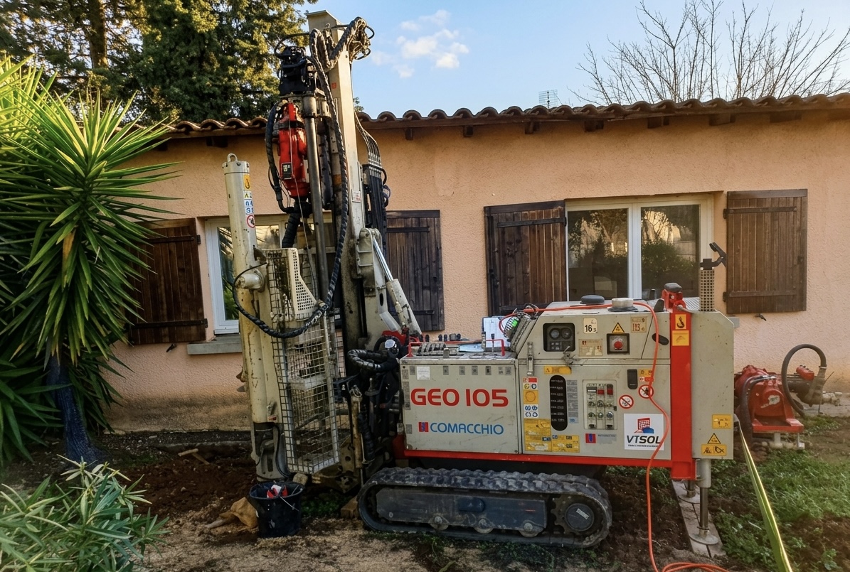 Sondage géotechnique pressiométrique sur chantier – VT SOL INGENIERIE